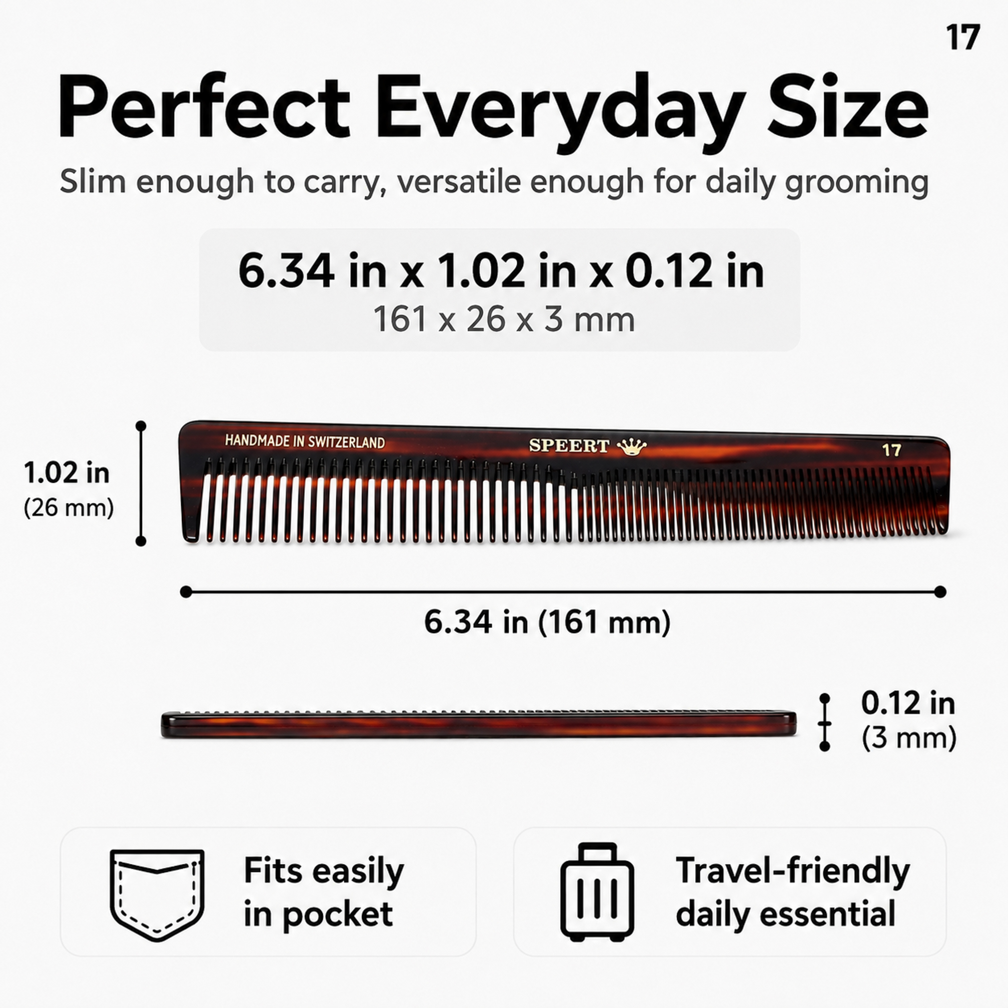 Speert Comb Dimension Infographic