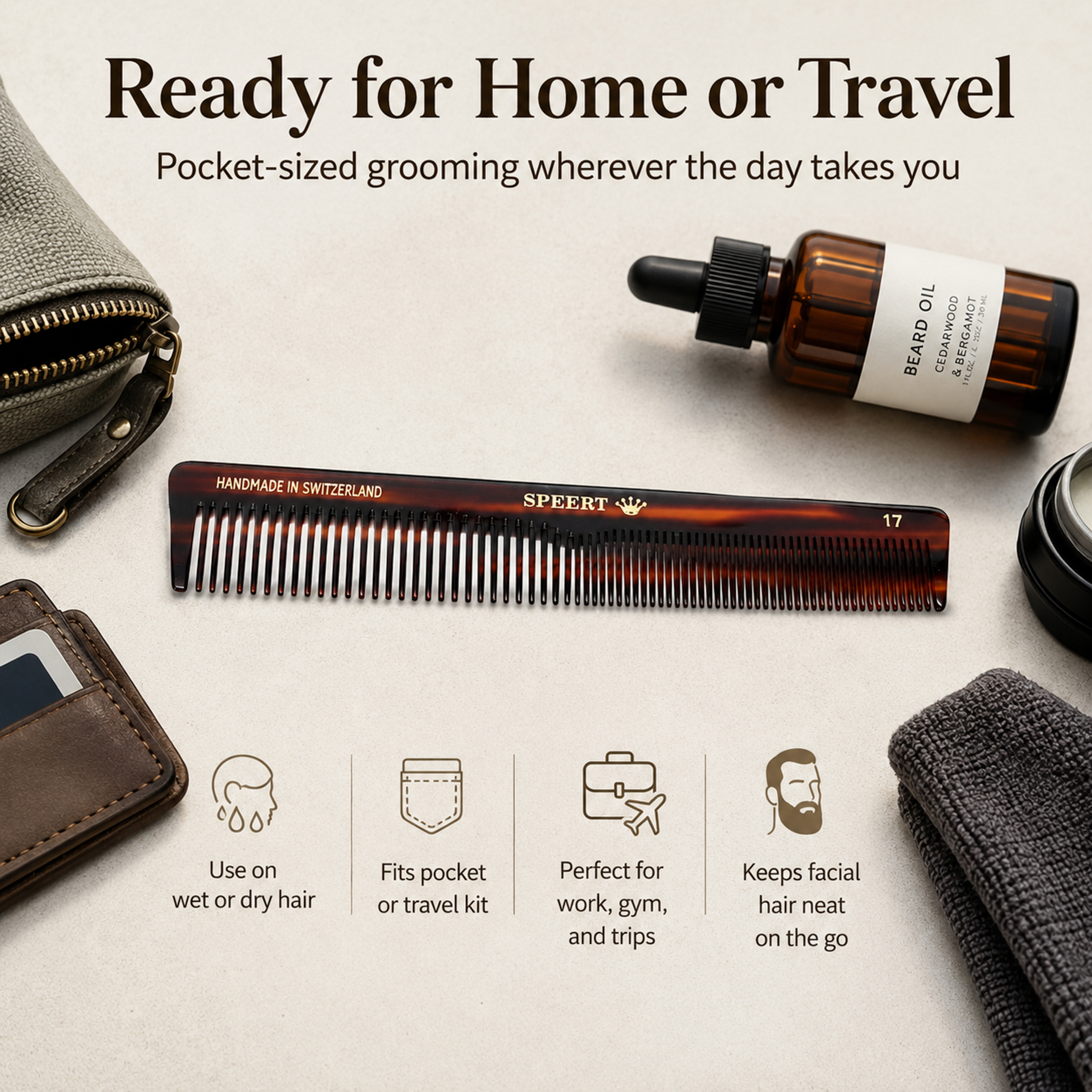 Travel Flatlay Grooming Infographic